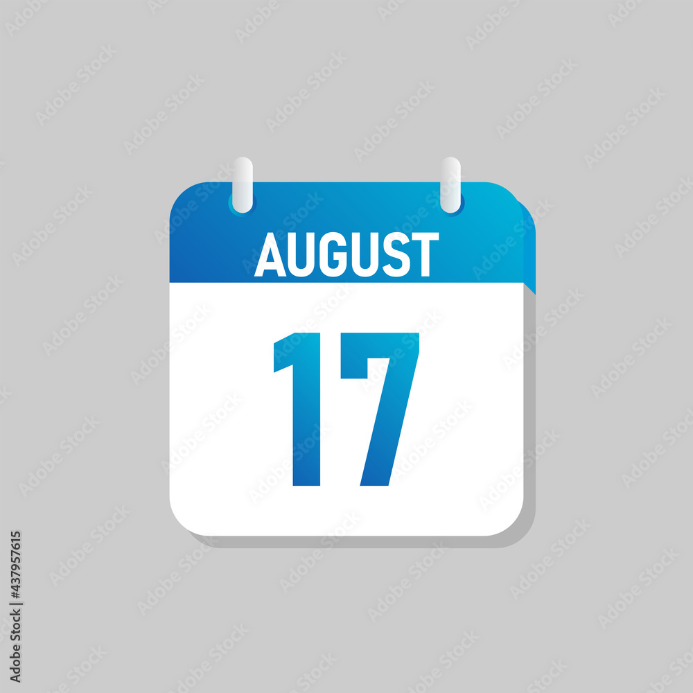 White daily calendar Icon August in a Flat Design style. Easy to edit Isolated vector Illustration. White daily calendar Icon August in a Flat Design style. Easy to edit Isolated vector Illustration.