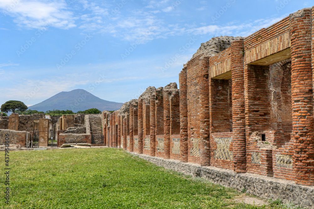 Archaeological Park of Pompeii. The Central Baths. Campania, Italy