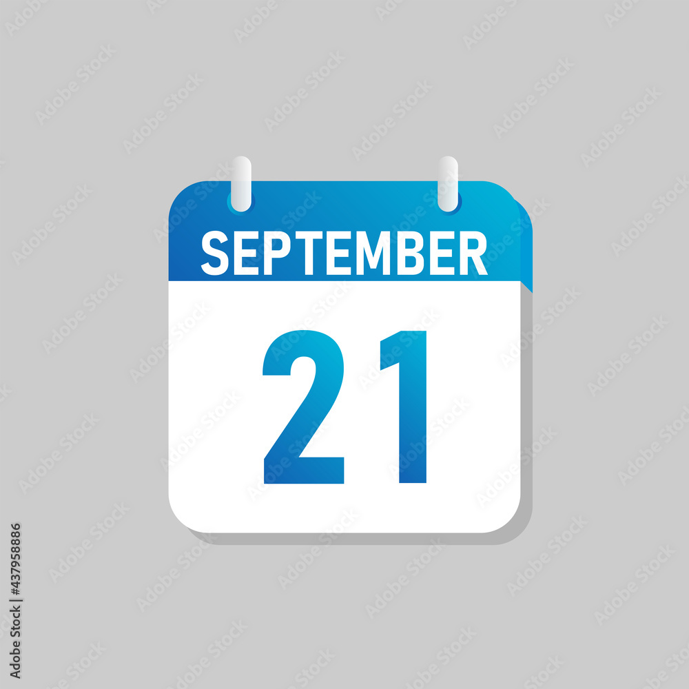 Fototapeta premium White daily calendar Icon September in a Flat Design style. Easy to edit Isolated vector Illustration.