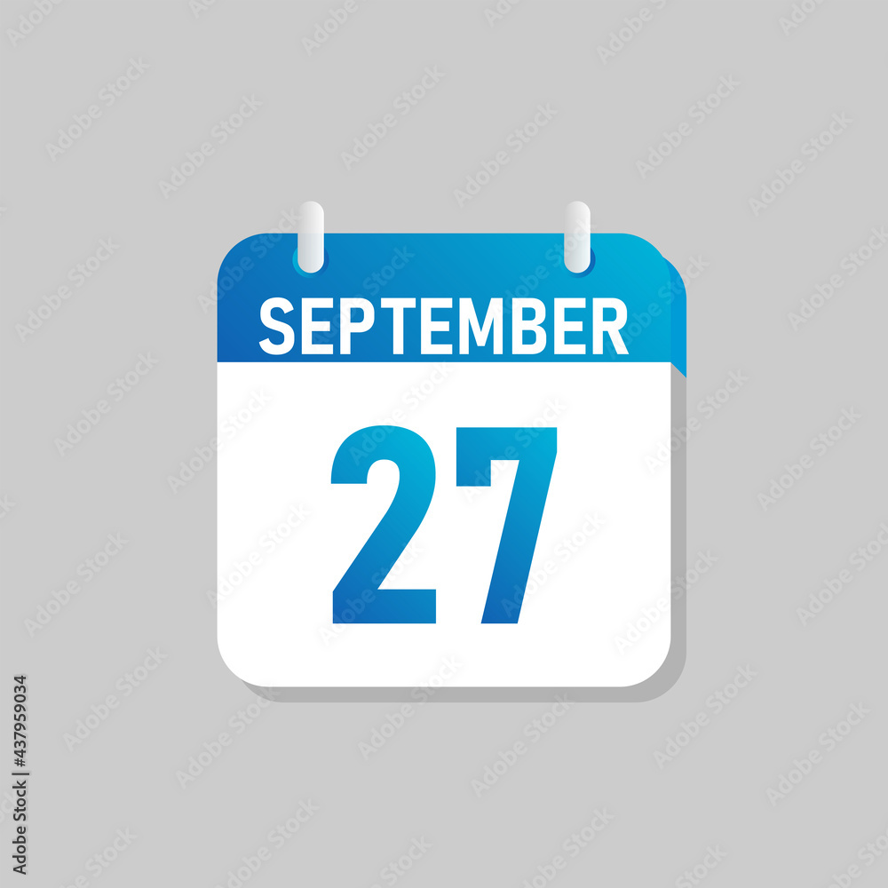 White daily calendar Icon September in a Flat Design style. Easy to edit Isolated vector Illustration. White daily calendar Icon September in a Flat Design style. Easy to edit Isolated vector Illustration.