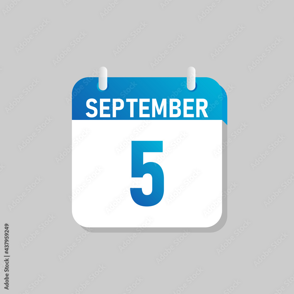 White daily calendar Icon September in a Flat Design style. Easy to edit Isolated vector Illustration. White daily calendar Icon September in a Flat Design style. Easy to edit Isolated vector Illustration.