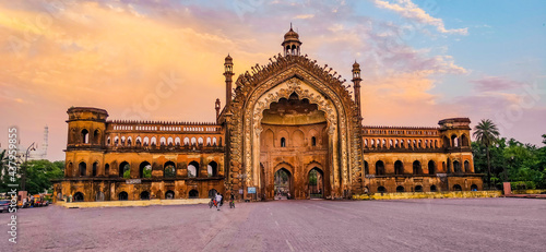 Rumi Darwaza. This gate was made in 18th century by the king of Awadh( Currently Lucknow City). It is 60 feet high and so wide. It represent the Lucknow City. photo