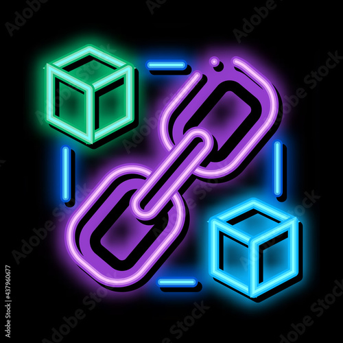 money chain neon light sign vector. Glowing bright icon money chain sign. transparent symbol illustration © PikePicture