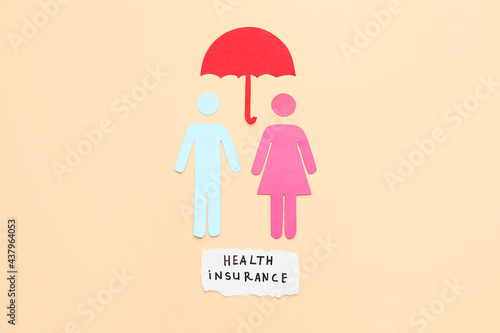 Human figures with umbrella...