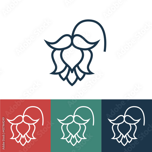 Linear vector icon with humulus