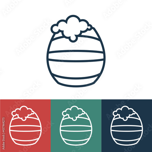 Linear vector icon with large barrel of beer