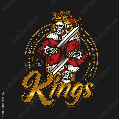 King for playing cards colorful badge