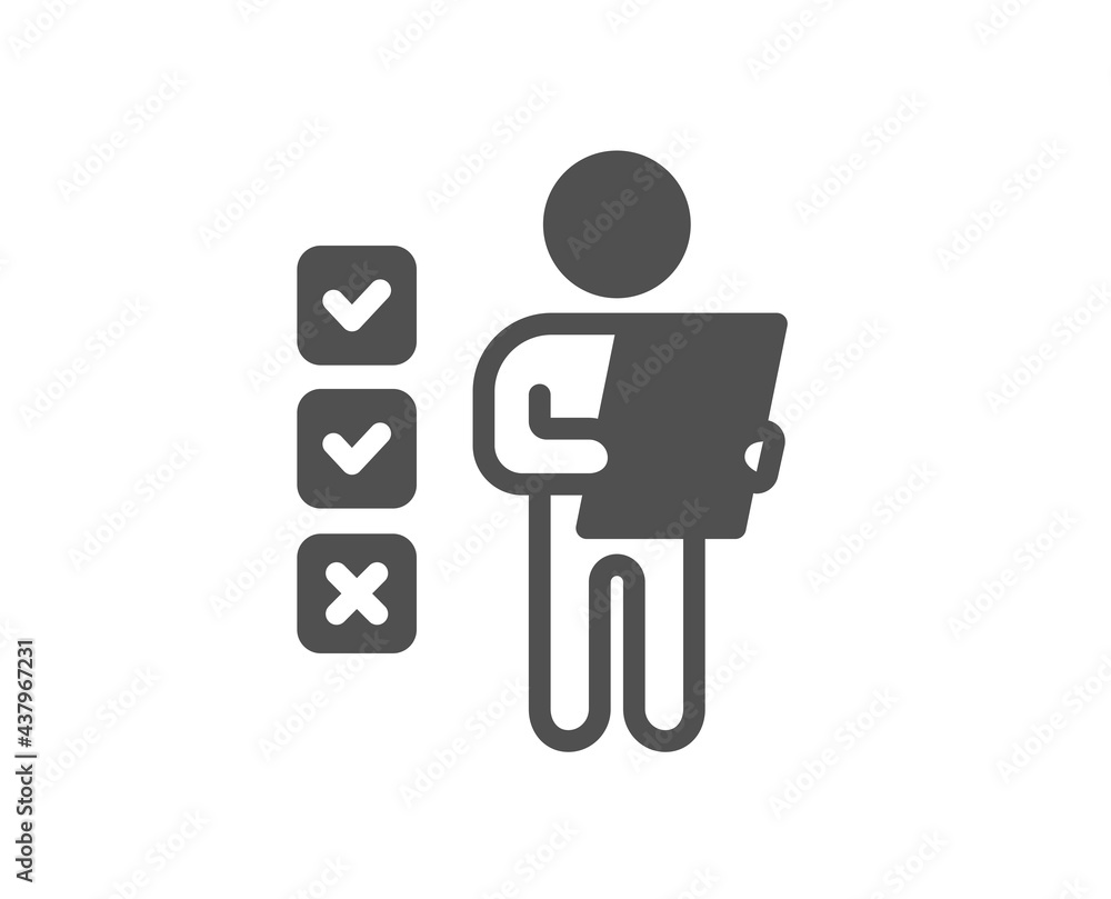 Voting ballot paper simple icon. Vote checklist sign. Public election symbol. Classic flat style. Quality design element. Simple voting ballot icon. Vector Voting ballot paper simple icon. Vote checklist sign. Public election symbol. Classic flat style. Quality design element. Simple voting ballot icon. Vector