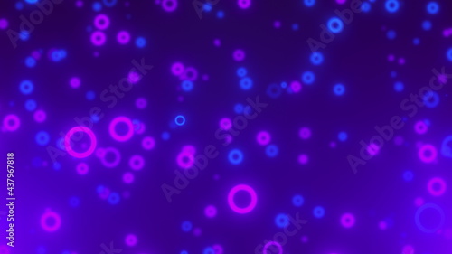 Photography Flickering microscopic circles smoothly scattering in space