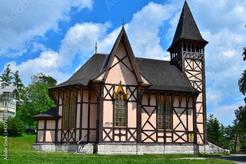 Fototapeta Naklejka Na Ścianę i Meble -  The church the small town Stary Smokovec near the High Tatras, Slovakia.