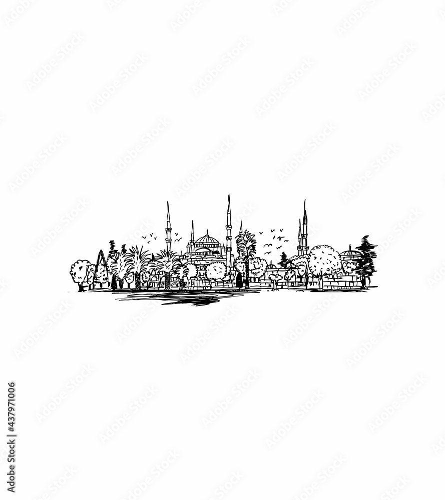 istanbul icons graphic design vector art