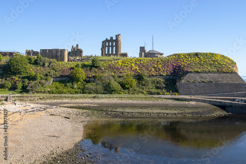 Tynemouth Priory and Castle overlooking the North Sea in Tynemouth, Tyne and Wear, UK photo