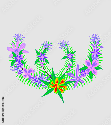 Colorful flowers graphic design vector art