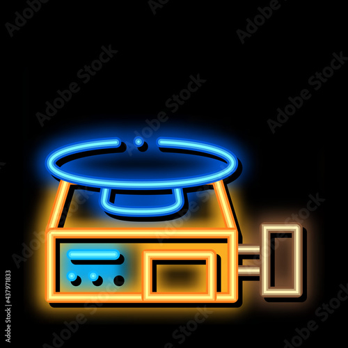 potter s wheel neon light sign vector. Glowing bright icon potter s wheel sign. transparent symbol illustration