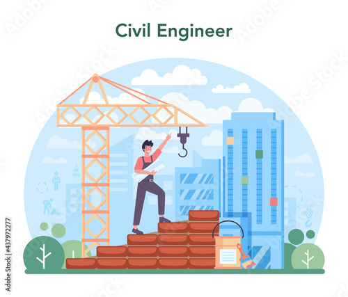 Civil engineer concept. Professional occupation of designing