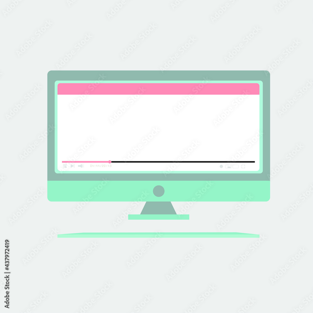 blue monitor with keyboard for work, study, browsing vector illustration blue monitor with keyboard for work, study, browsing vector illustration