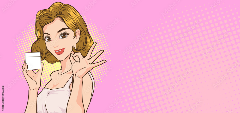 woman holding produce and okay gesture with copy space showing woman holding produce and okay gesture with copy space showing