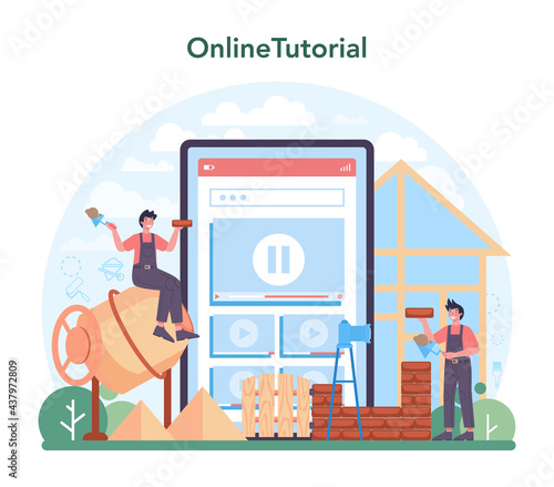 Home master online service or platform. Repairman applying