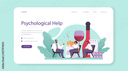 Narcologist web banner or landing page. Professional medical specialist.
