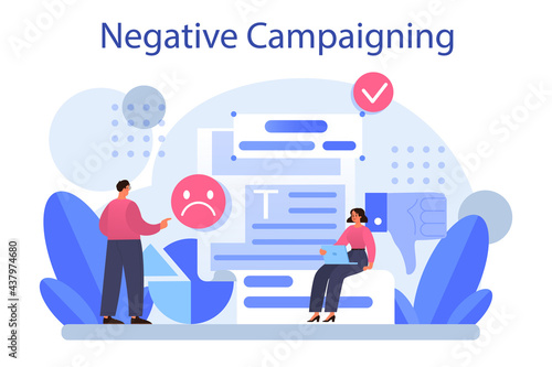 Negative campaigning. Brand negative reputation. Bad customer