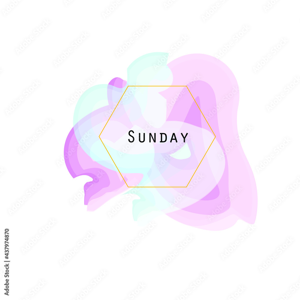 Obraz premium Nail sticker, calendar bookmark, notebook bookmark. Days of the week
