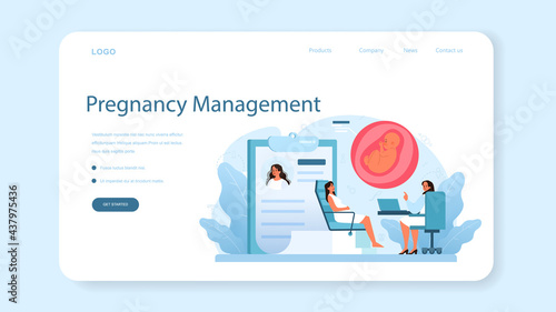 Reproductologist and reproductive health web banner or landing page