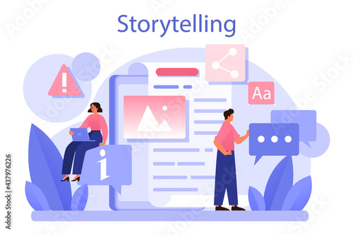Storytelling concept. Professional speechwriter or journalist. Idea of creative
