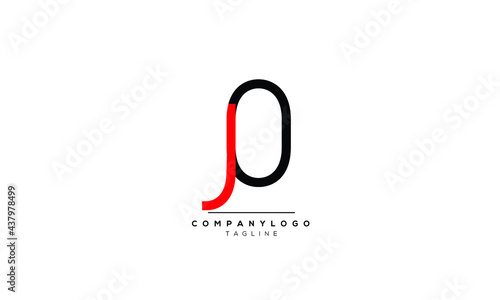 Alphabet letters Initials Monogram logo JO, JO INITIAL, JO letter