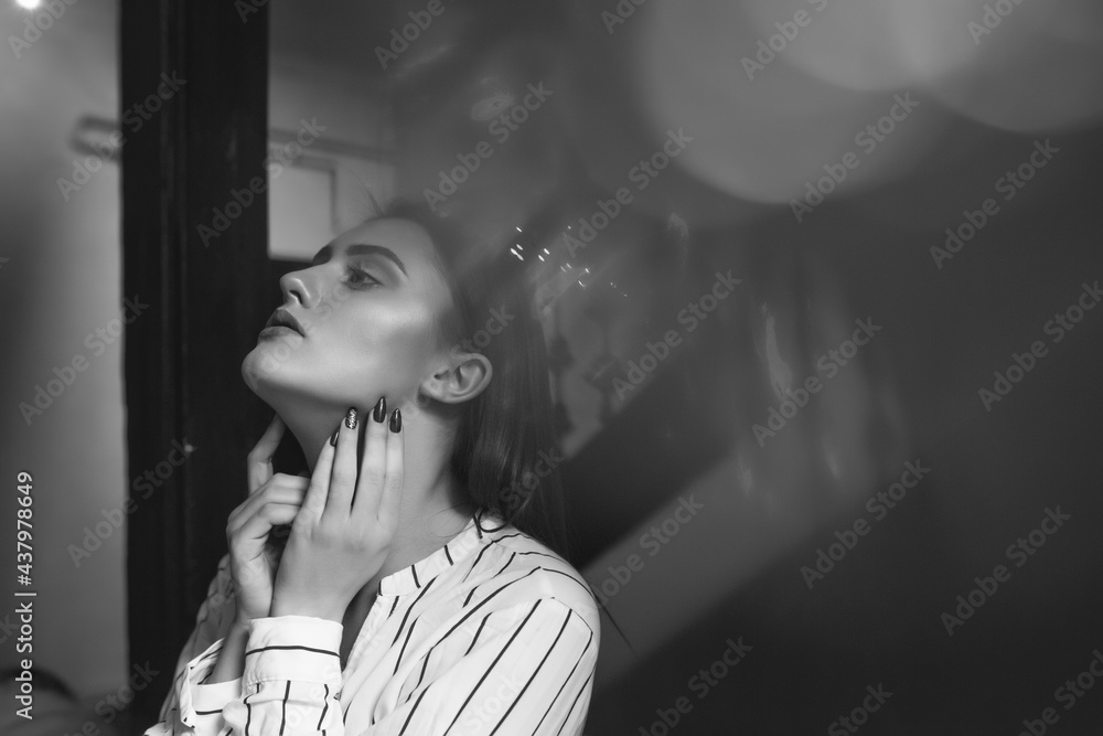 Brunette woman with mental illness closeup Brunette woman with mental illness closeup
