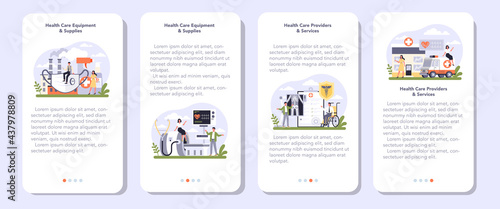 Innovative healthcare industry sector of the economy mobile application banner