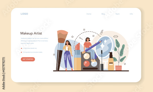 Make up artist online service or platform. Professional artist doing