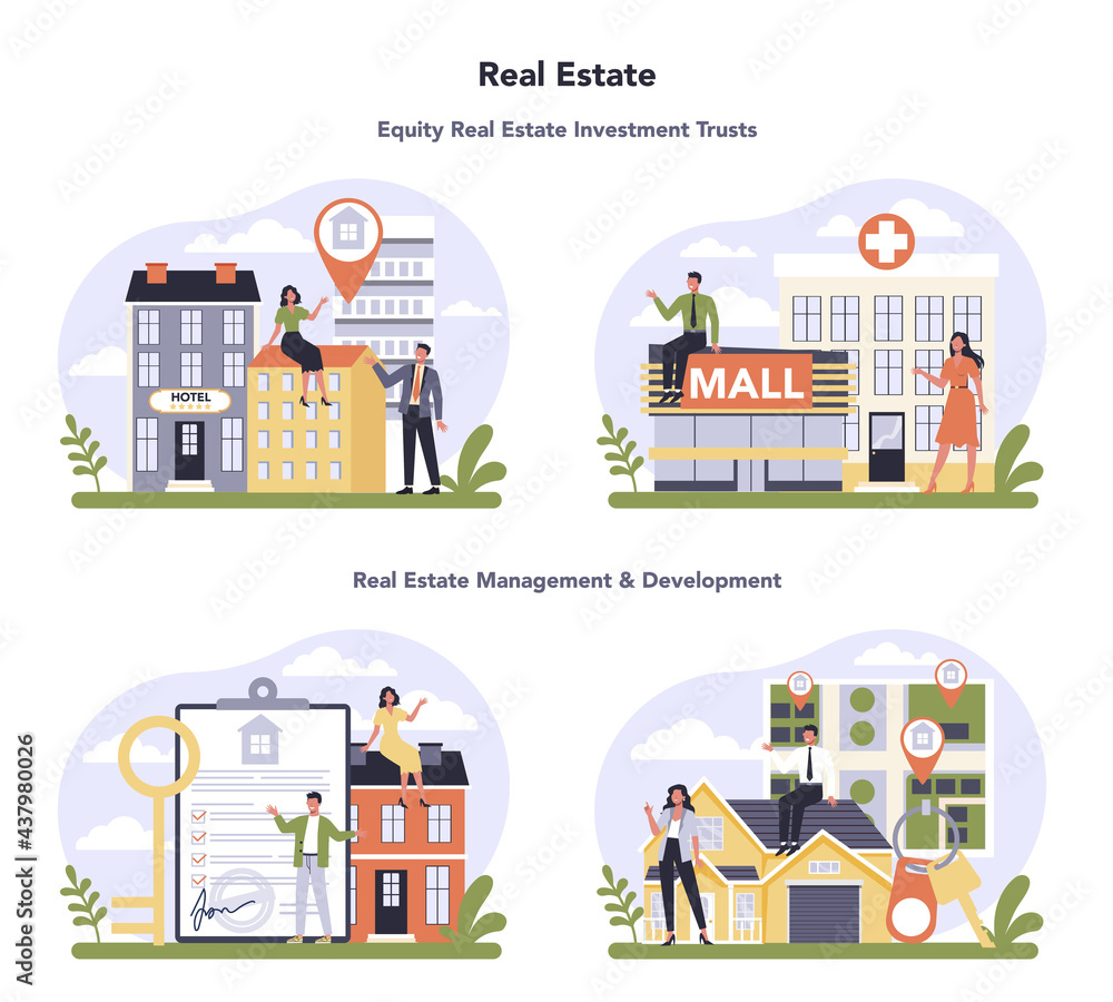 Real estate sector of the economy set. Real estate management