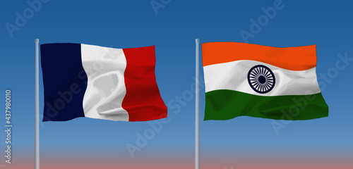 インドとフランスの国旗