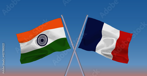 インドとフランスの国旗