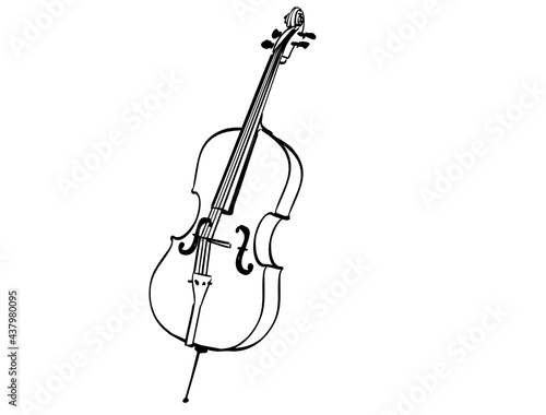 Cello isolated drawing storyboard Illustration (ID: 437980095)