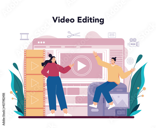 Motion or video designer. Artist create computer animation