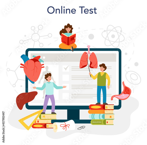 Anatomy school subject online service or platform. Internal human organ