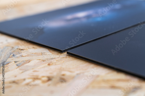 Wallpaper Mural Detail of the thickness of a printed photograph. Image printing with 3mm thick aluminum or pvc surface. Print decoration photographs. Prints, Fine Art. Torontodigital.ca