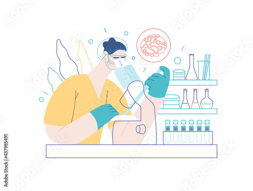 Test tube baby - medical insurance illustration. Modern flat vector