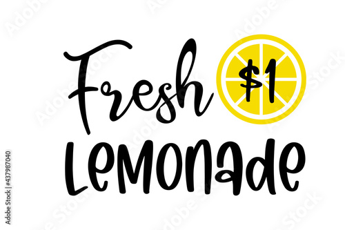 Labels and signs of fresh lemonade with lemon. Vector illustrations for graphic and web design, for stand, restaurant