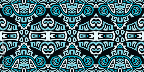 Abstract Ethnic Vector Seamless Pattern. Trendy boho tile. African textile design. Scandinavian ornament. Perfect for wallpaper, cloth, wrapping paper and other endless fill.