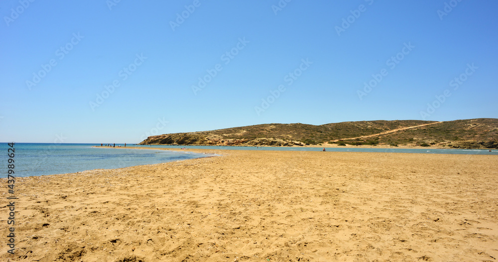 Prasonisi, Rhodes, Greece, Beach and two oceans meeting point Prasonisi, Rhodes, Greece, Beach and two oceans meeting point