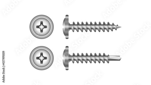 Tapping screw with pillips slots