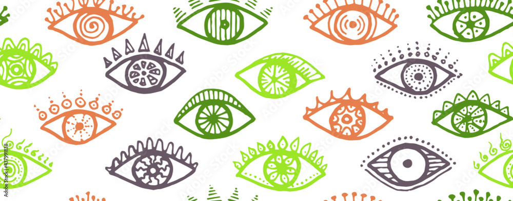 Different human eyes simple endless ornament. Pop art Different human eyes simple endless ornament. Pop art