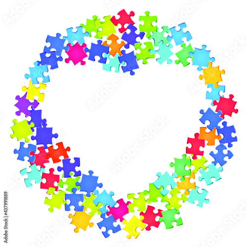 Game enigma jigsaw puzzle rainbow colors parts