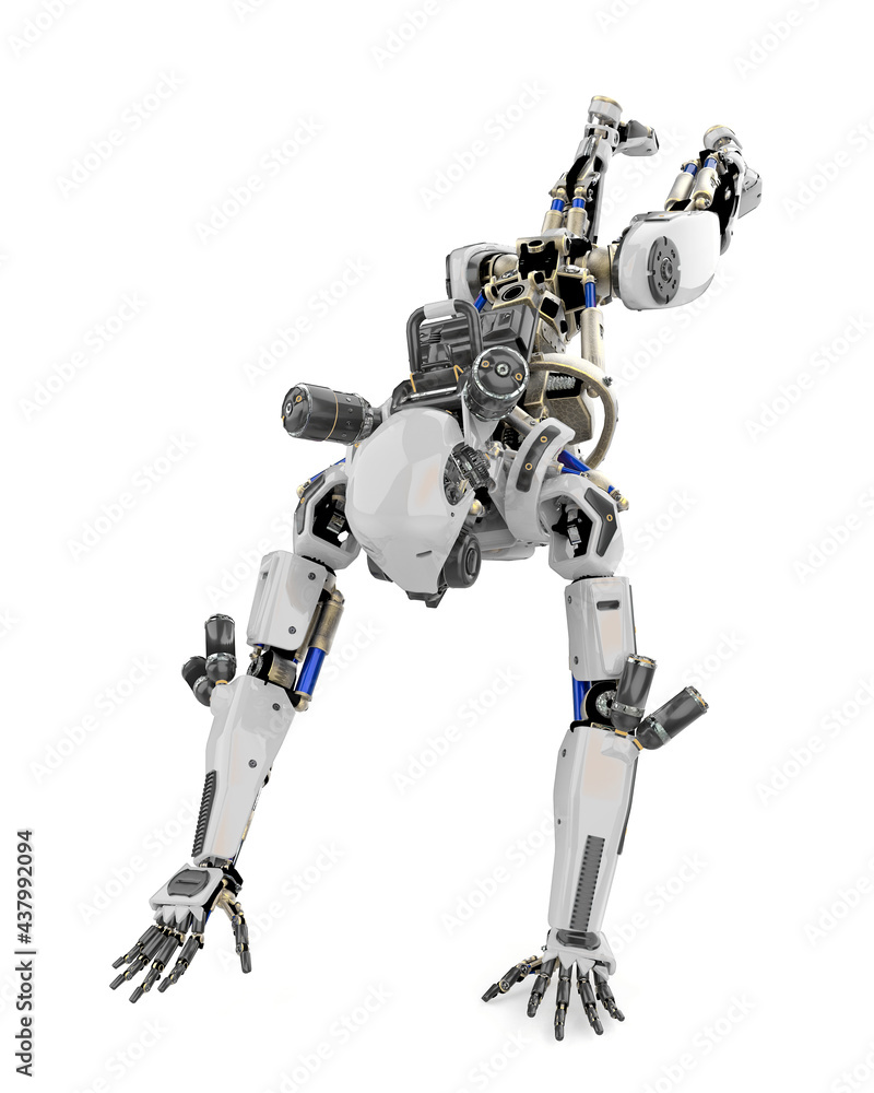 super robot is doing parkour super robot is doing parkour