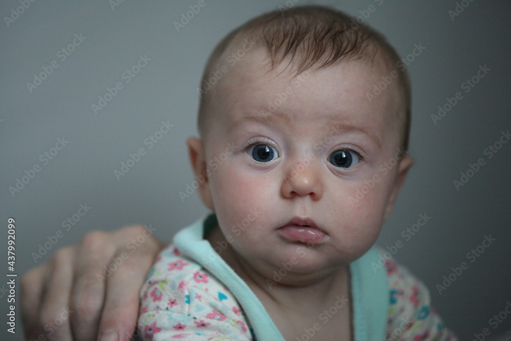 Cute Baby Girl, Happy, Surprised, Sitting up Cute Baby Girl, Happy, Surprised, Sitting up