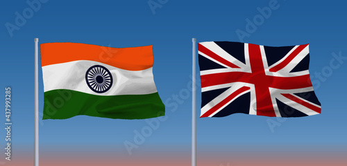 インドとイギリスの国旗