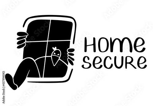 Home secure safe.Security system. Protection camera shield.Safety house. Smart technology.Privacy.Robbery. apartment protection.Concept