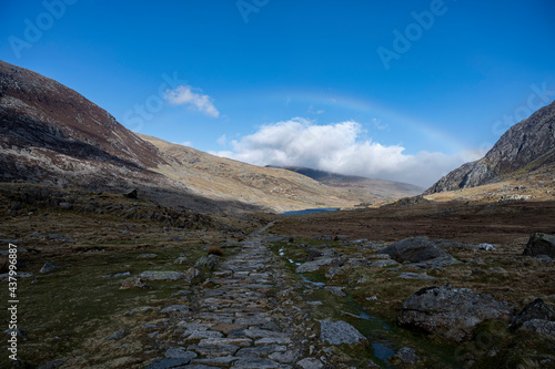 A rainbow over Llyn Idwal, Snowdonia National Park, Wales. Sometimes known as Devil's Kitchen.